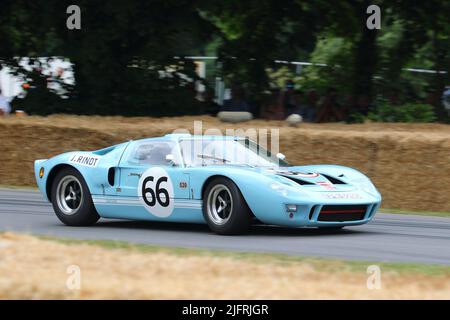 Der Ford GT40 von Jochen Rindt beim Festival of Speed in Goodwood, Sussex, Großbritannien Stockfoto