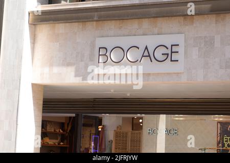 Bordeaux , Aquitaine Frankreich - 06 12 2022 : Bocage Logo Zeichen und Text Marke an Wand Eingang Geschäft verkaufen Schuhe Schuhe Schuhe Stockfoto