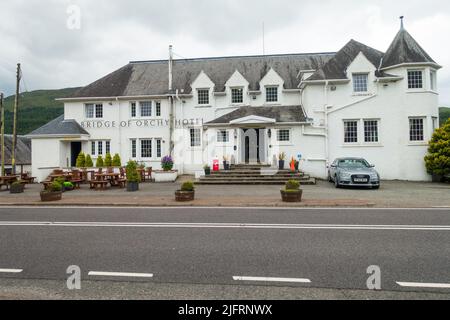 Bridge of Orchy Hotel, Bridge of Orchy, Glen Orchy, Argyll and Bute, Schottland, Großbritannien. Stockfoto