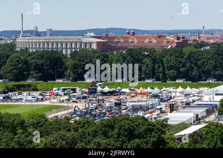 Nürnberg, Deutschland. 03.. Juli 2022. Nürnberg: DTM Norisring 2022 am 3. Juli 2022, (Foto: Hoch zwei) Paddock DTM Norisring, Zepelinfeld Quelle: dpa/Alamy Live News Stockfoto