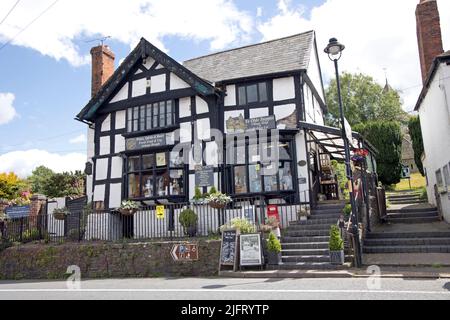 Ye Olde Steppes Village Store und Teestube Pembridge Arrow Valley mittelalterliches Dorf Herefordhire UK Stockfoto