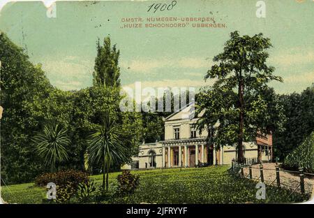 Haus 'Schoonoord', um 1870 im neoklassizistischen Stil mit Säulen-Portikus, ionischen Doppelpilastern zwischen und neben den Fenstern im ersten Stock erbaut und von einem Giebel gekrönt Stockfoto