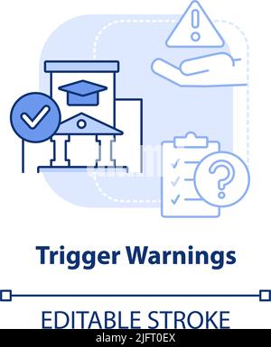 Trigger-Warnungen hellblaues Konzeptsymbol Stock Vektor