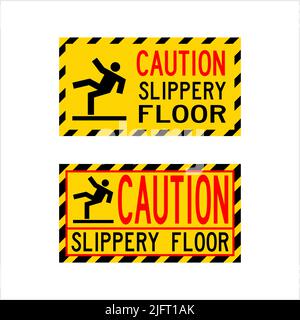 Warnschild/Symbol Für Rutschigen Boden – Vektorgrafik Stock Vektor