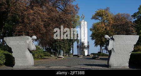 Kiew, Ukraine 2. Oktober 2021: Denkmal für den Holodomor und Völkermord von 1932-1933 in der Ukraine in Kiew Stockfoto