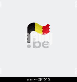 Flaggen-Symbol für Belgien. Original einfaches Design der belgischen Flagge auf weißem Hintergrund, Platz für Text. Design-Element, Vorlage nationales Poster, be Domain Stock Vektor