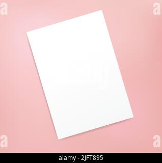 Realistische Leere Seite Poster Mockup Vorlage Isolierte Einladung Broschüre Cover Banner Stock Vektor