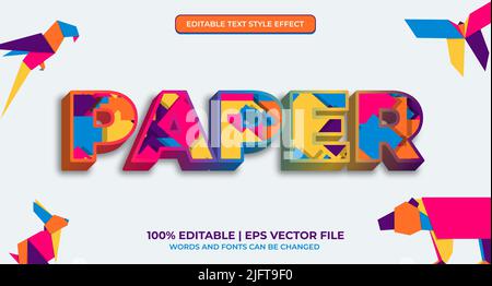 Elegantes und farbenfrohes Texteffektdesign, bearbeitbarer Texteffekt. Hochwertiger bearbeitbarer Texteffekt Regenbogen Stock Vektor