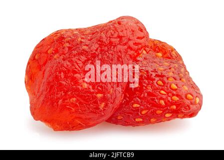 Trockener Erdbeerweg isoliert auf weiß Stockfoto