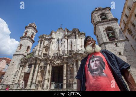 Kuba, Havanna, die Kathedrale an der Plaza de la Catedral. Stockfoto