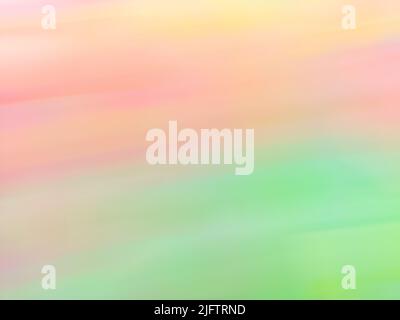Psychedelische, mehrfarbige, holografische, unscharfe Neon-Flecken. Fließender Hintergrund mit Pastellverwacklungen in psychedelischer Farbgebung. Stockfoto