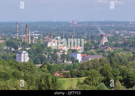 Blick von der Halde Hoheward, über die Umgebung um Herten im Rurh-Gebiet Stockfoto