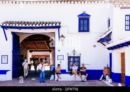 Venta del Quijote. Puerto Lápice verdankt seine Existenz Gasthäusern; im 16.. Jahrhundert existierte die Stadt nicht, es gab nur einige Häuser in einem Zwischenstopp Stockfoto