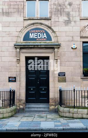 Die Liverpool Media Academy, LMA, ist eine Fachinstitution für private Medien, Musik und darstellende Kunst in Liverpool. Liverpool, Merseyside, Lancashire, En Stockfoto