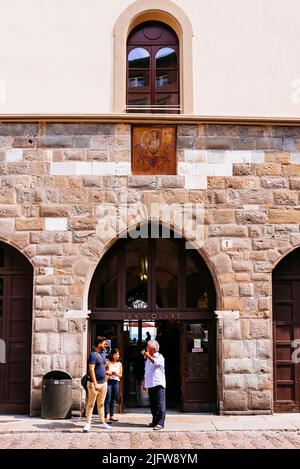 Bergamo Citta alta funicolare. Bahnhof in der Oberstadt. Die Bergamo Alta-Seilbahn ist eines der beiden Standsysteme in der Stadt Bergamo. Bui Stockfoto