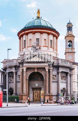 Die Kirche Santa Maria Immacolata delle Grazie in der unteren Stadt. Bergamo, Lombardei, Italien, Europa Stockfoto