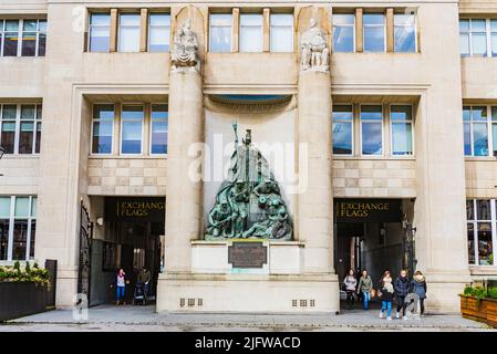 Exchange Newsroom war Memorial in Exchange Flags, Liverpool, Merseyside, Lancashire, England, Vereinigtes Königreich Stockfoto