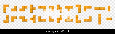 Symbolsatz für Tetris-Figuren Stock Vektor