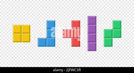 Symbolsatz für Tetris-Figuren Stock Vektor