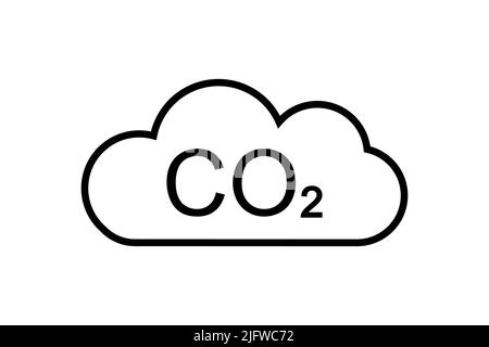 CO2 Wolke Symbol Symbol einfaches Design Stock Vektor