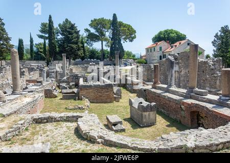 Frühchristliche Basilika und Friedhof, Antike Stadt Salona, Solin, Gespanschaft Split-Dalmatien, Kroatien Stockfoto