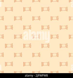 Fenster graviert nahtlose Muster. Handgezeichnetes Glasfenster im Retro-Stil. Skizzenstruktur für Stoff, Tapete, Textil, Druck, Titel, Verpackung pa Stock Vektor