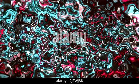 Helle Neon-Blots.Motion.Helle Muster von Neontönen im 3D-Format bewegen und schwanken. Hochwertige 4K-Aufnahmen Stockfoto