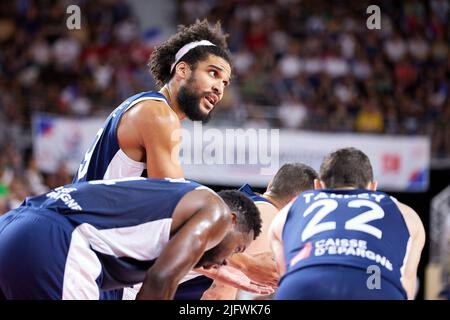 Mouilleron-le-Captif, Frankreich - 04/07/2022, Louis LABEYRIE (99) aus Frankreich während der FIBA Basketball World Cup 2023 Qualifiers, 1. Runden Gruppe E, zwischen Frankreich und Ungarn am 4. Juli 2022 im Vendespace in Mouilleron-le-Captif, Frankreich - Foto Ann-Dee Lamour / CDP MEDIA / DPPI Stockfoto