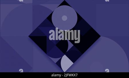 Helle mehrfarbige Abstraktion.Bewegung.verschiedene kleine geometrische Formen in Animation, die sich bewegen und Farben ändern. Hochwertige 4K-Aufnahmen Stockfoto