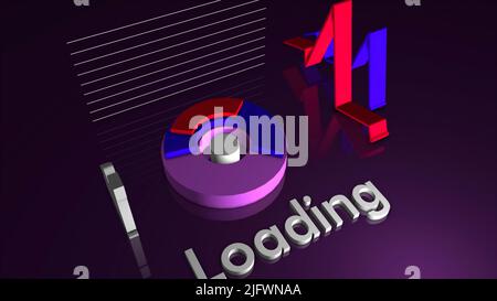 Ein heller Hintergrund zeigt die download.Motion.Animation, die zwei Grafiken zeigt, die sich drehen und zeigen, dass der Download bereits in Animation ist. Stockfoto