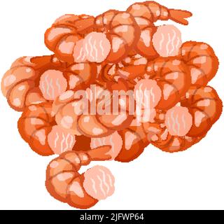 Shrimp geschält Cartoon-Vektor-Illustration Stock Vektor