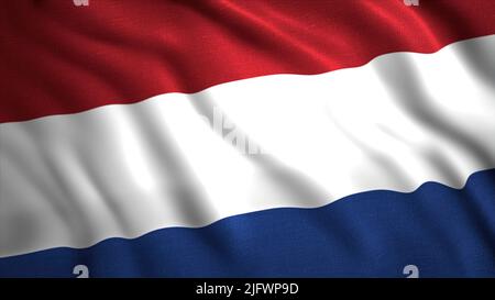 Flagge der Niederlande.Motion.Tricolor Flagge mit rot-weißen und blauen Streifen in Computer-Animation gemacht. Hochwertige 4K-Aufnahmen Stockfoto