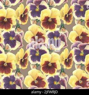 Pansy Blumen handgezeichnet in Aquarell. Blumenelement auf weißem Hintergrund für Ihre kreativen Projekte, Karten, Einladungen. Stockfoto