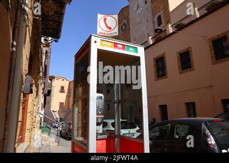 Öffentlicher Telefonstand der Telecom Italia Company Stockfoto