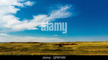 Nordost-Wyoming an einem Sommertag von der Interstate 90 aus gesehen Stockfoto