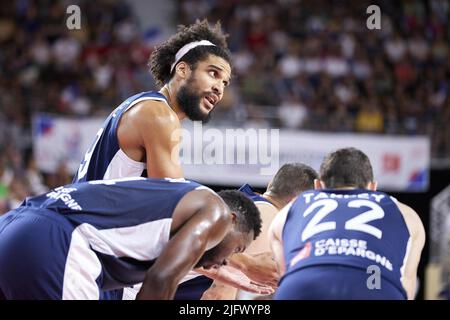 Mouilleron-le-Captif, Frankreich - 04/07/2022, Louis LABEYRIE (99) aus Frankreich während der FIBA Basketball World Cup 2023 Qualifiers, 1. Runden Gruppe E, zwischen Frankreich und Ungarn am 4. Juli 2022 im Vendespace in Mouilleron-le-Captif, Frankreich - Foto: Ann-dee Lamour/DPPI/LiveMedia Stockfoto