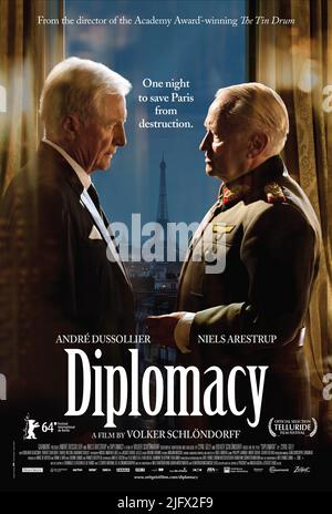 ANDRE DUSSOLLIER, Niels Arestrup, Plakat, Diplomatie, 2014 Stockfoto
