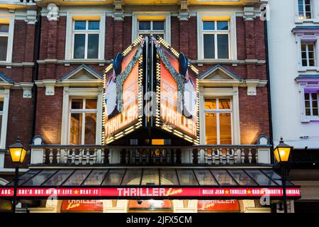 Die Lyric Theatre ist ein West End Theatre in der Shaftesbury Avenue in Westminster. Thriller Live. London, England, Vereinigtes Königreich Stockfoto