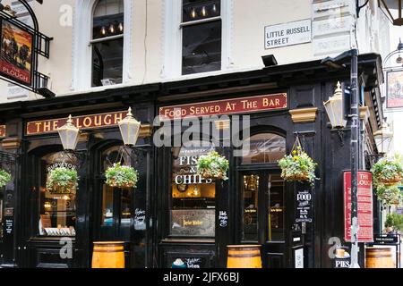 The Plow ist ein viktorianischer Pub, der eine Vielzahl traditioneller Pub-Gerichte serviert. Bloomsbury, London, England, Großbritannien, Europa Stockfoto