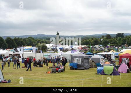 Exeter, Großbritannien - 2022. Juli: Blick auf die Hundeausstellung auf die Devon County Show Stockfoto