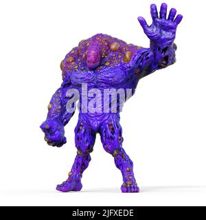 3D-Illustration eines isolierten außerirdischen Fantasiegeschöpfes Stockfoto