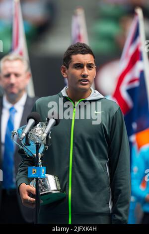 Gewinner der Australian Open Junior Boys 2013 - Nick Kyrgios Stockfoto