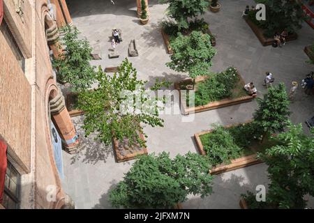 Hofgarten im Palazzo Communale oder Palazzo d'Accursio Bologna Italien Stockfoto