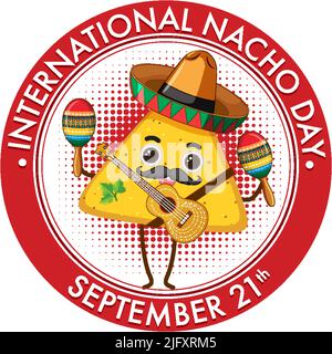 Illustration zum internationalen Nacho Day Poster Design Stock Vektor