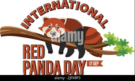 Illustration zum Internationalen Tag des Roten Pandas Stock Vektor
