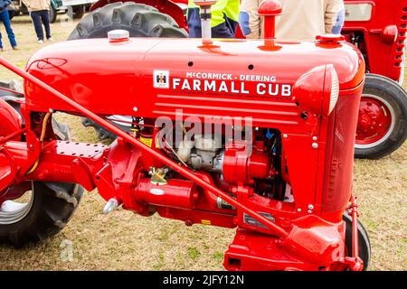 Ein restaurierter International Harvester McCormick Farmall Cub Traktor Stockfoto