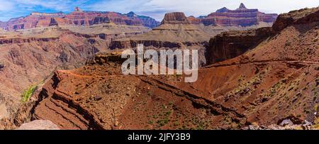 Der South Kaibab Trail unterhalb des Tip Off, Grand Canyon National Park, Arizona, USA Stockfoto