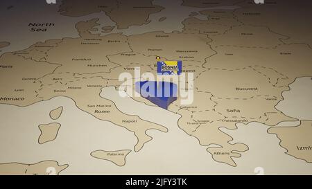 Feiern Sie den Unabhängigkeitstag mit der flagge von bosnien und Herzegowina 3D Stockfoto