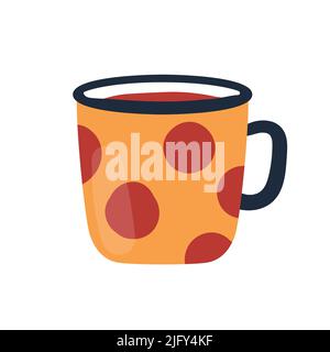 Becher mit heißen Getränken am Morgen. Teezeremonie, englisches Frühstück Tee Vektor Illustration Stock Vektor