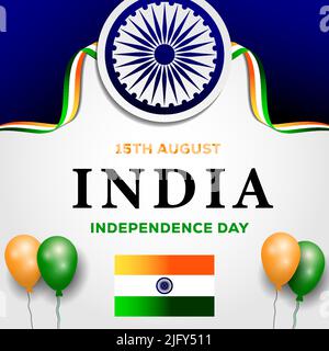 indien Unabhängigkeitstag 15. august Hintergrunddarstellung Stock Vektor